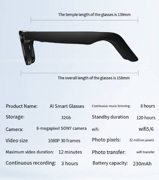 NEXORA VIP AI Camera Smart Glasses