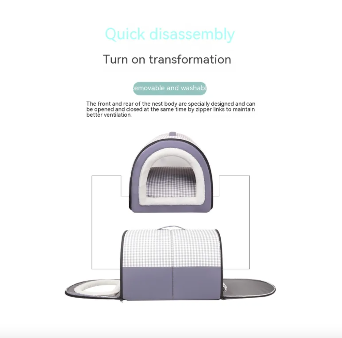 Winter Thickened Semi-Enclosed Pet Bed