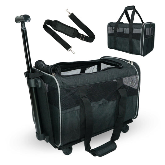 Pet Carrier with Wheels – Airline Approved – Rolling Pet Carrier