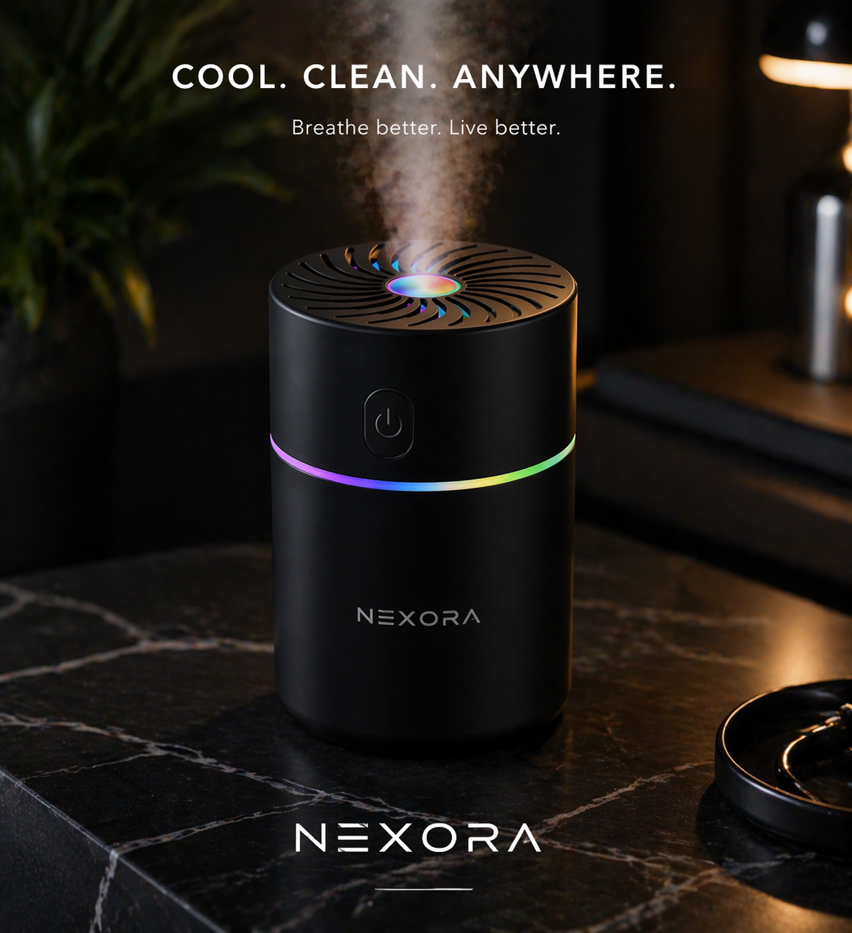 NEXORA Car USB Humidifier & Air Purifier
