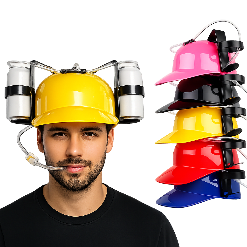 NEXORA Drink Helmet with Straw for Gaming and Parties